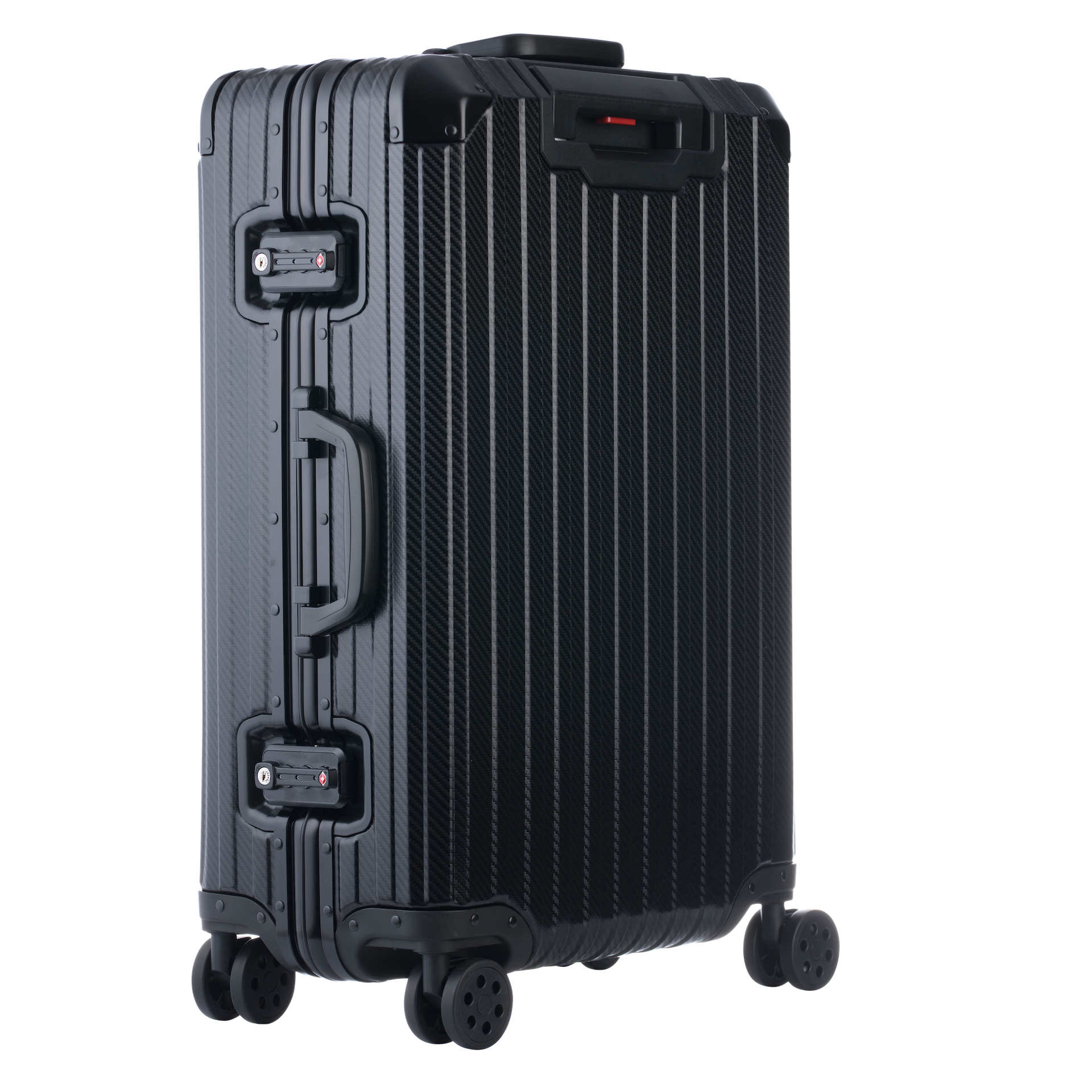 De Atlas Aluminium Bagage — Zwart