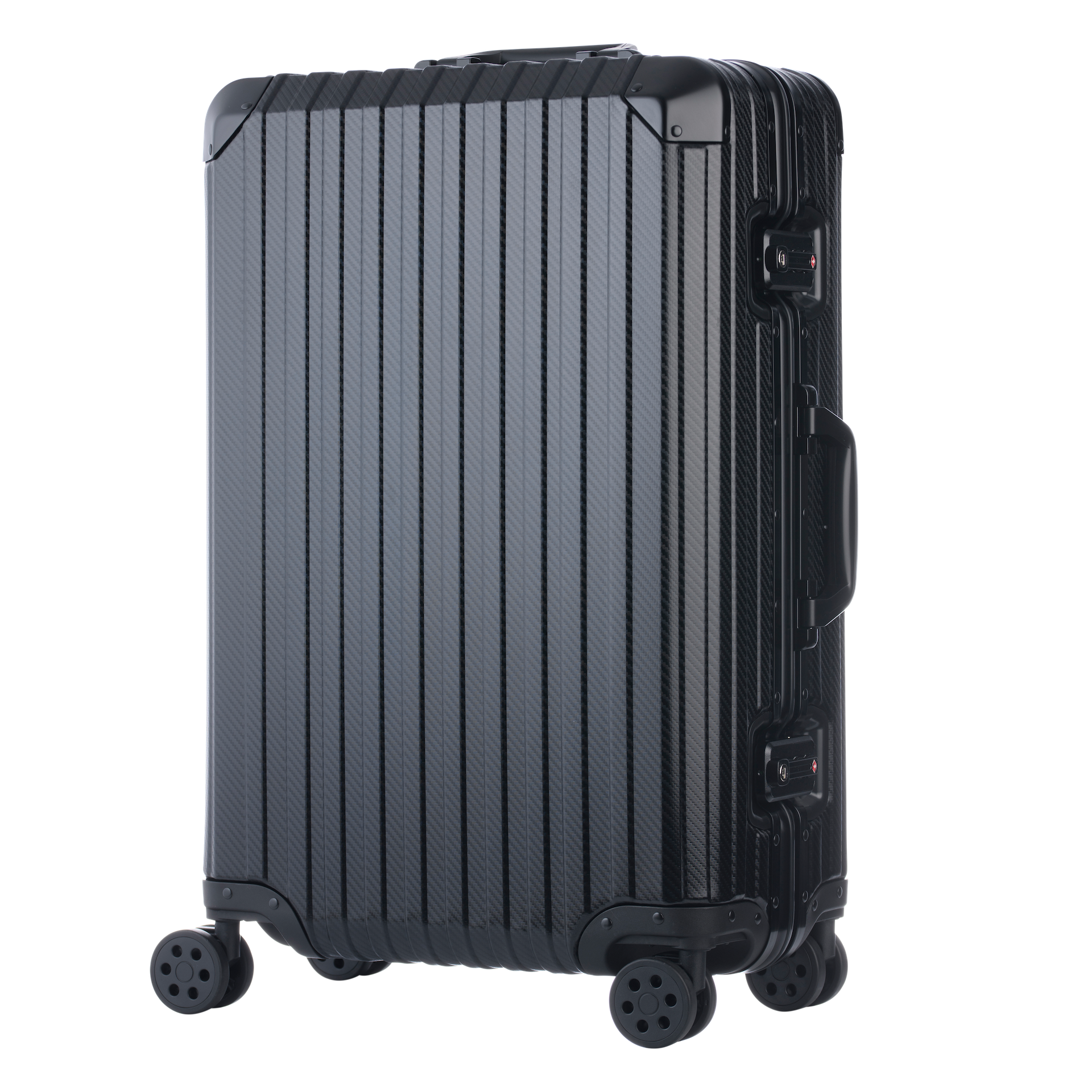 De Atlas Aluminium Bagage — Zwart