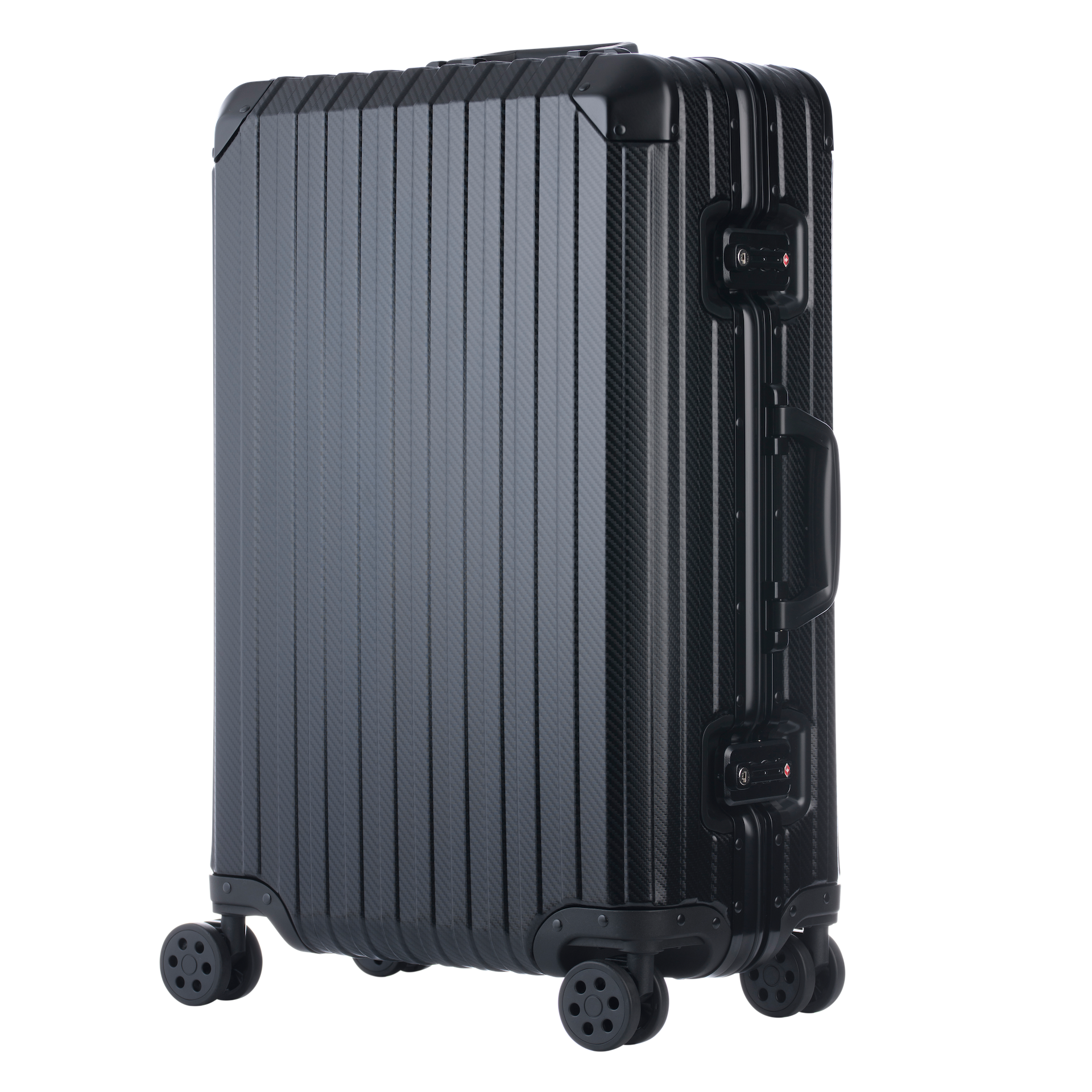 De Atlas Aluminium Bagage — Zwart