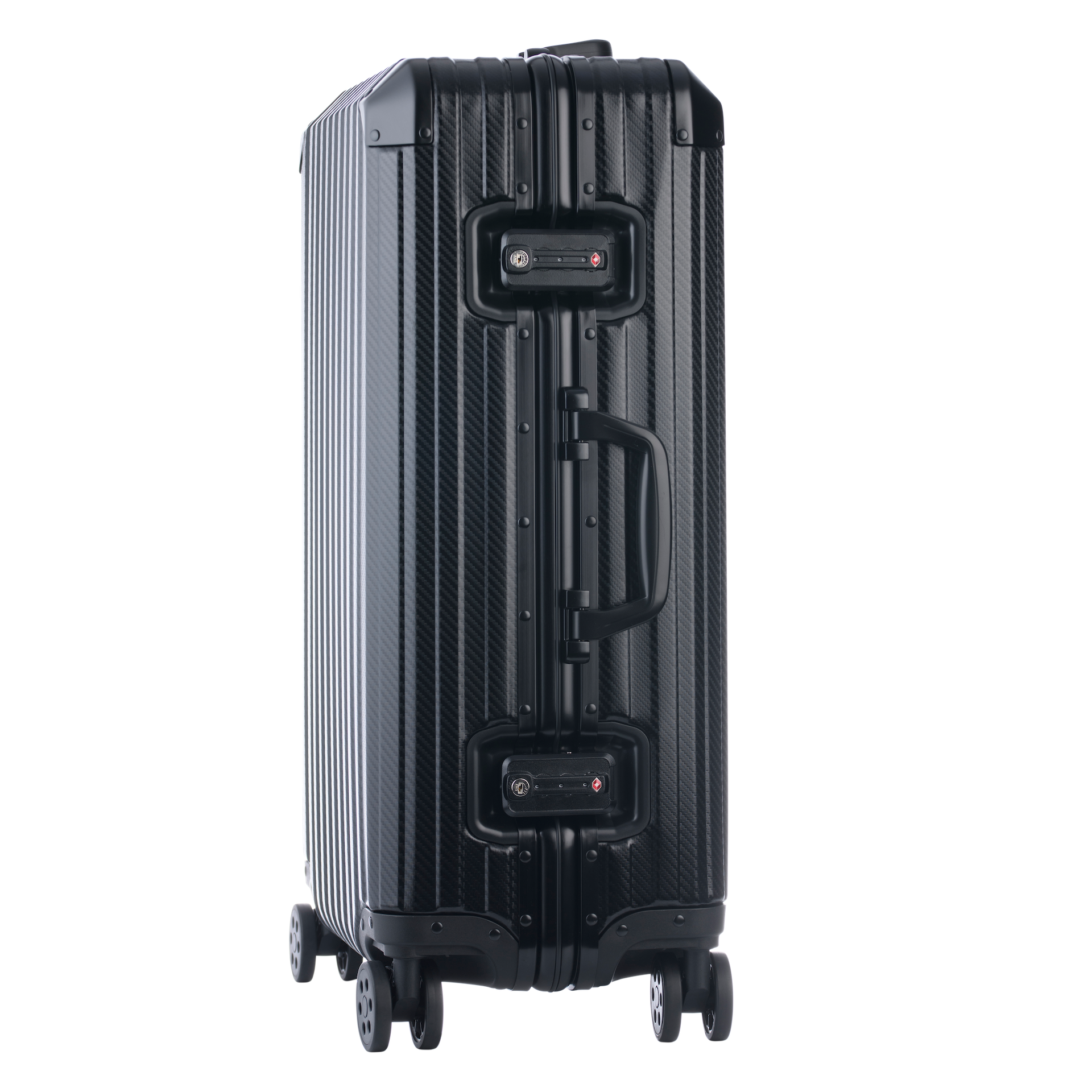 De Atlas Aluminium Bagage — Zwart