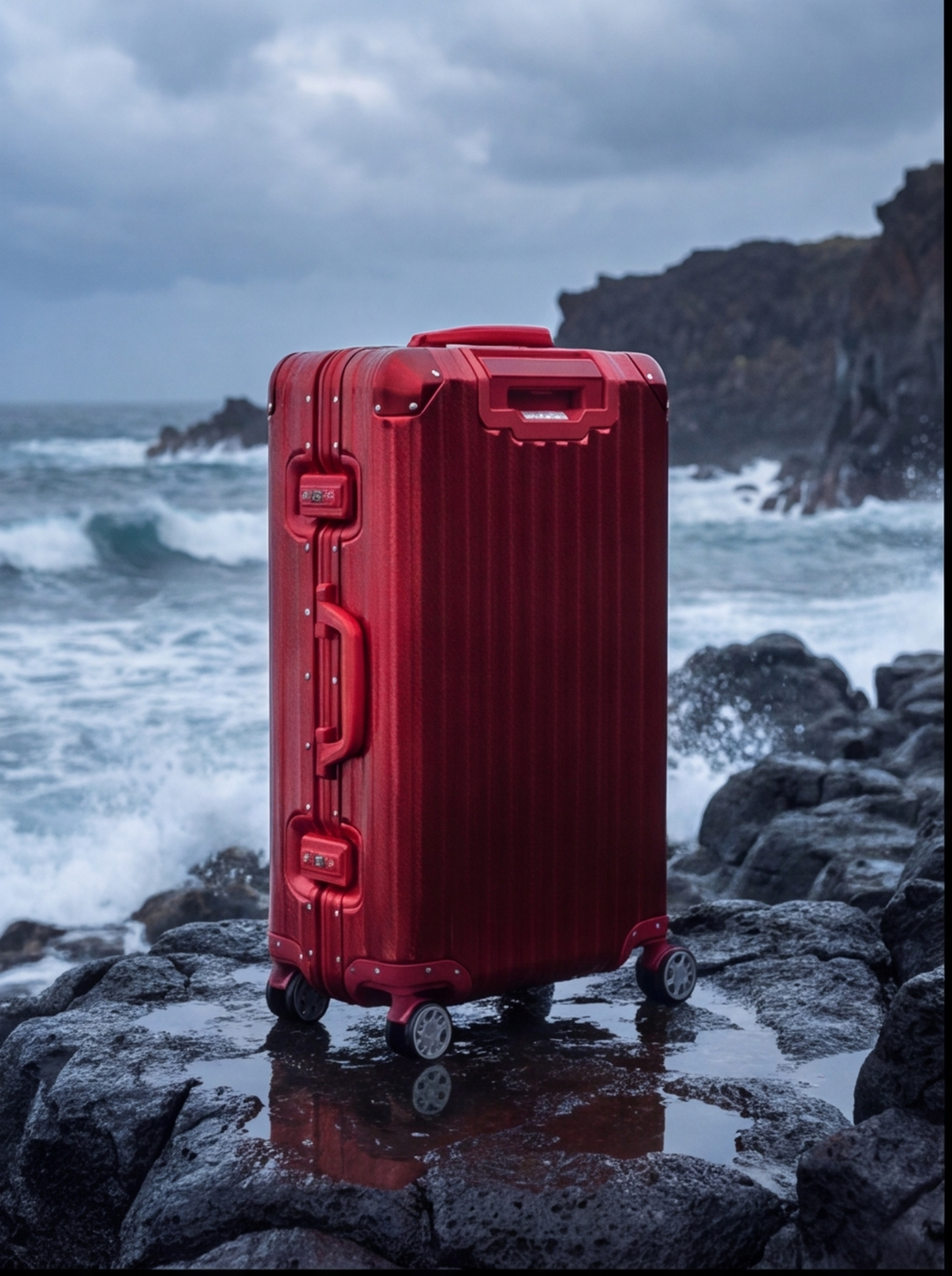 La valise Atlas en aluminium — Édition limitée rouge